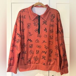 Women‘s Rust Graphic 3/4 zip top